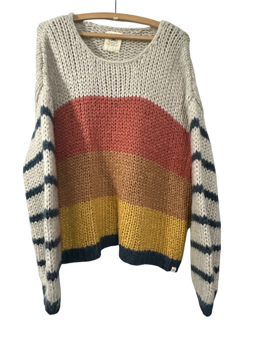 Rip Curl Sunset Glow oversized chunky knit striped sweater